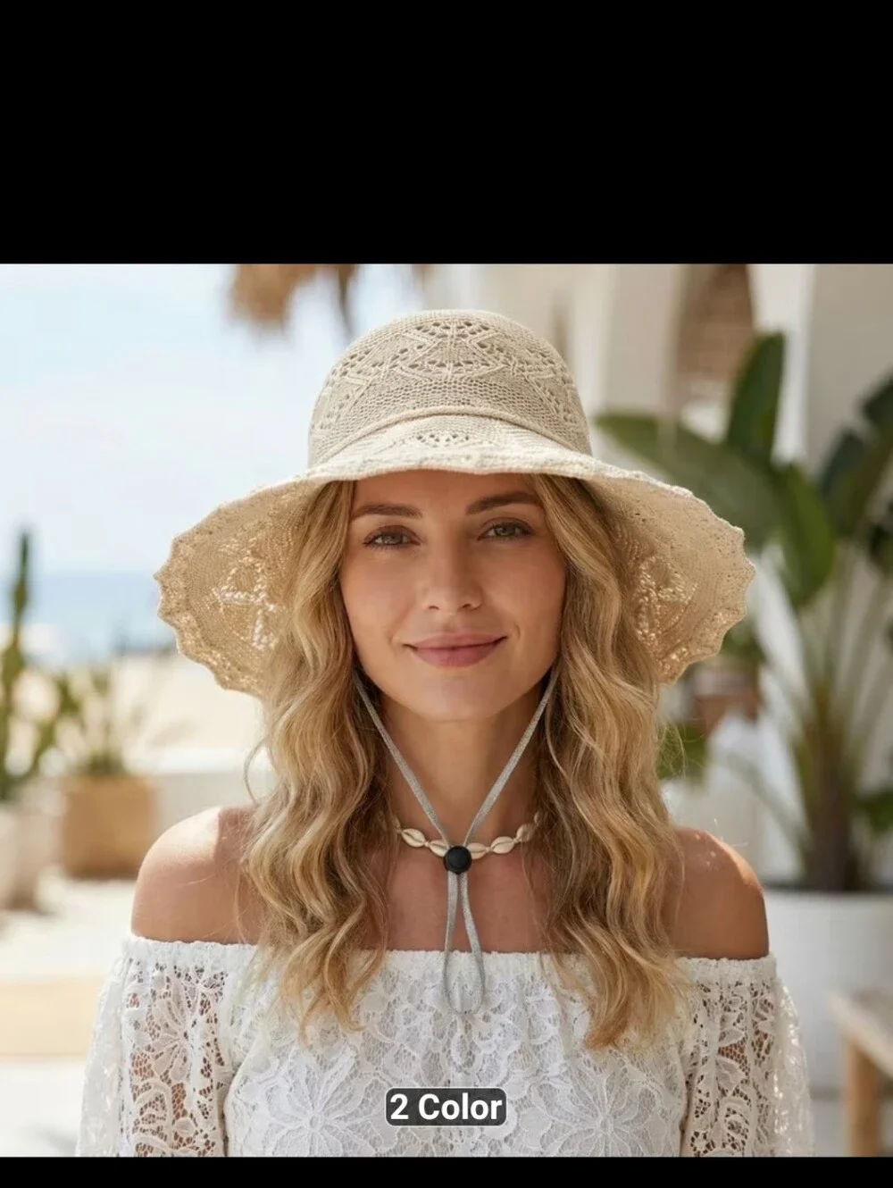New Khaki Crochet Sun Hat - #1543-635